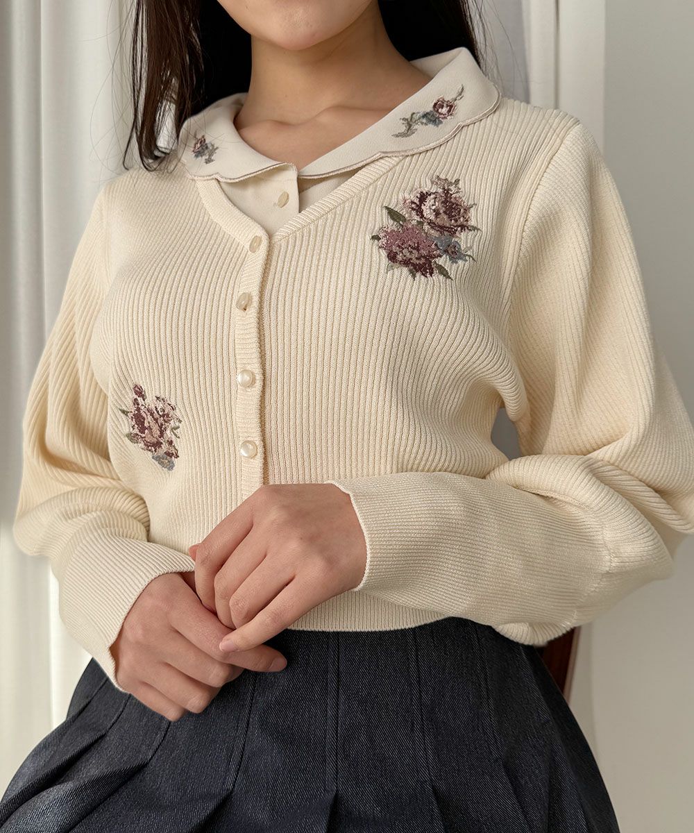 SUB-AGE 妖怪刺繍　カーディガン SUB-AGE サベージ】妖怪刺繍カーディガン