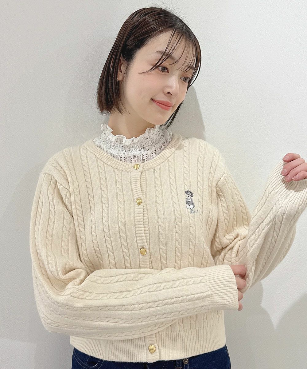 NOUGAR ケーブル編みカーディガン Dita Muaj.（ディータムアージュ）の「ケーブル編みウール混ニット