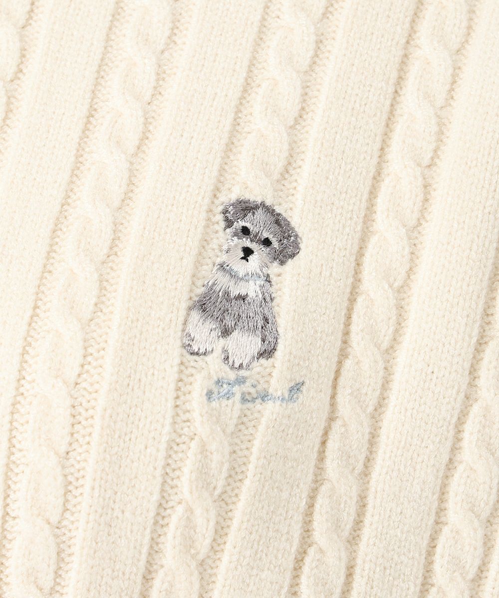 シュナウザー刺繍 (off white)