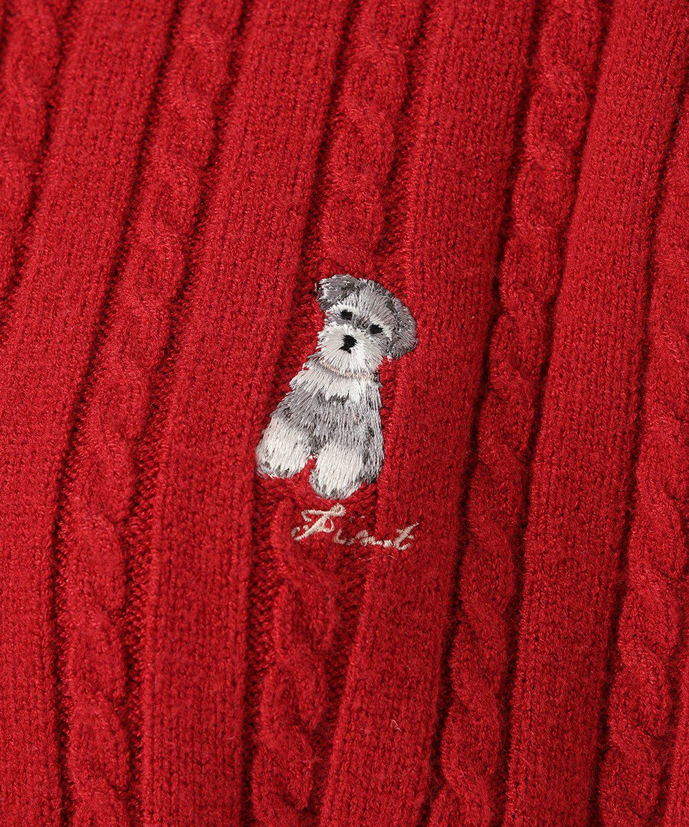 シュナウザー刺繍 (red)