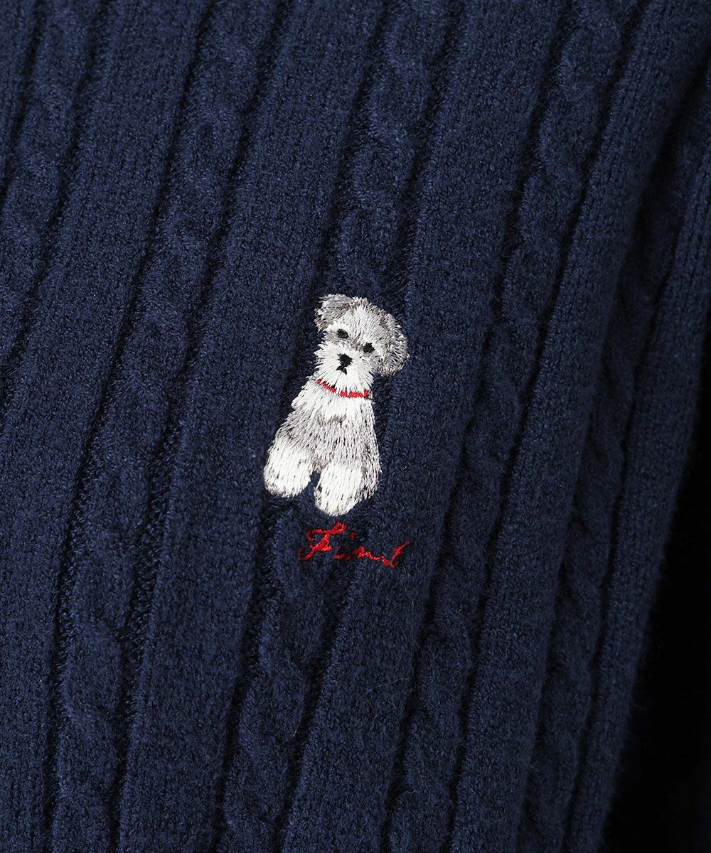 シュナウザー刺繍 (navy)