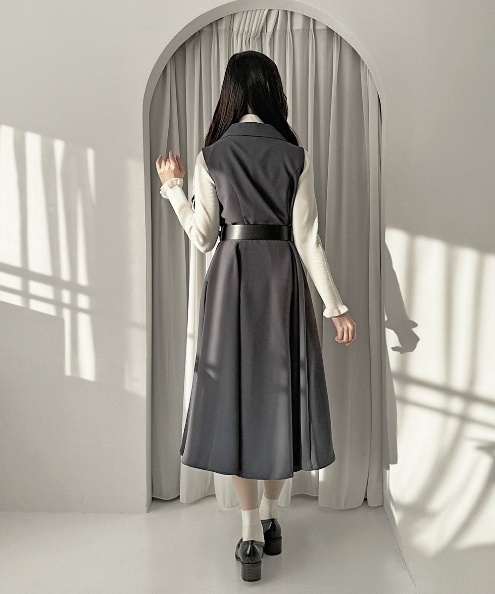 ベルト付き開衿ジレワンピース/an another angelus [57BE02f004] | F