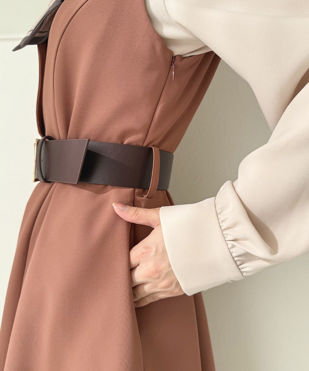 ベルト付き開衿ジレワンピース/an another angelus [57BE02f004] | F