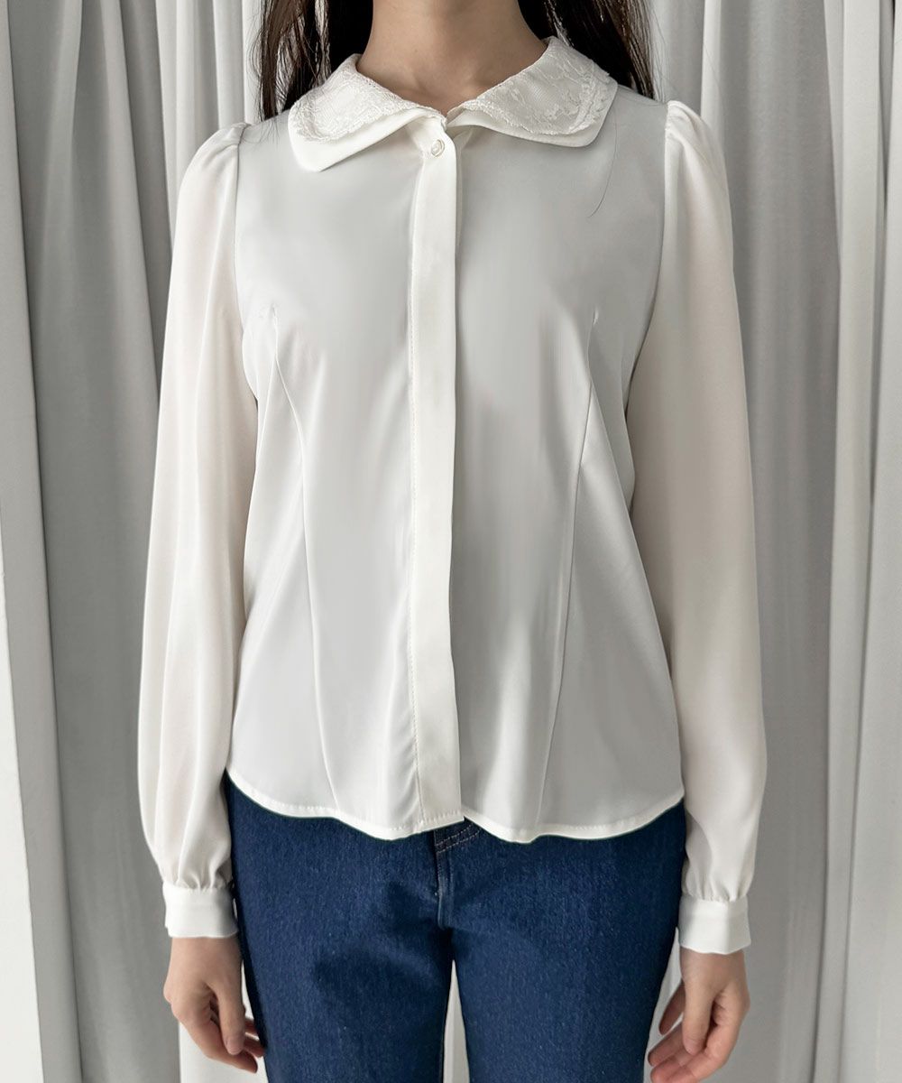 レースリボンタイ付きブラウス/an another angelus [57BF02j008] | F