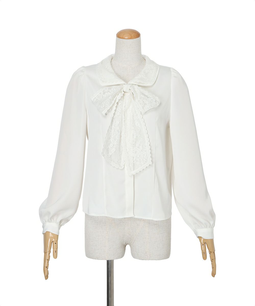 レースリボンタイ付きブラウス/an another angelus [57BF02j008] | F