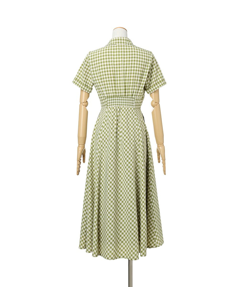 ご予約】レトロギンガム開衿ワンピース/an another angelus